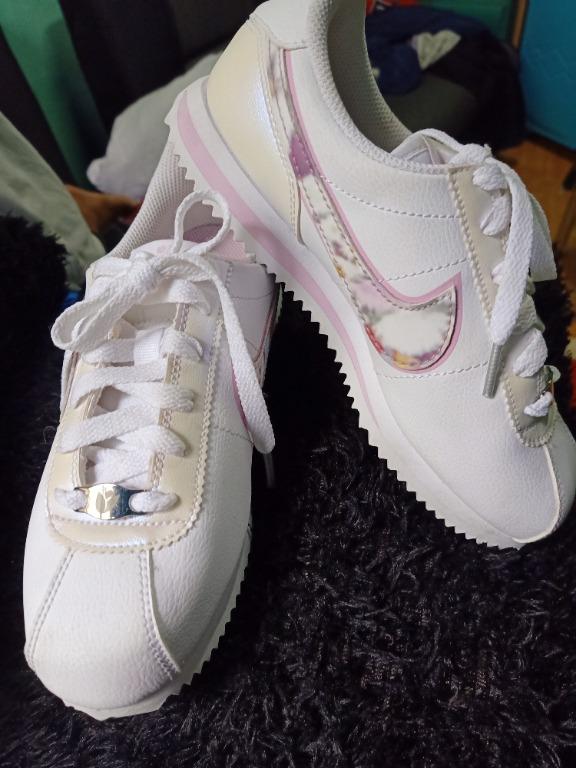Nike cortez fuzzy floral print white arctic pink
