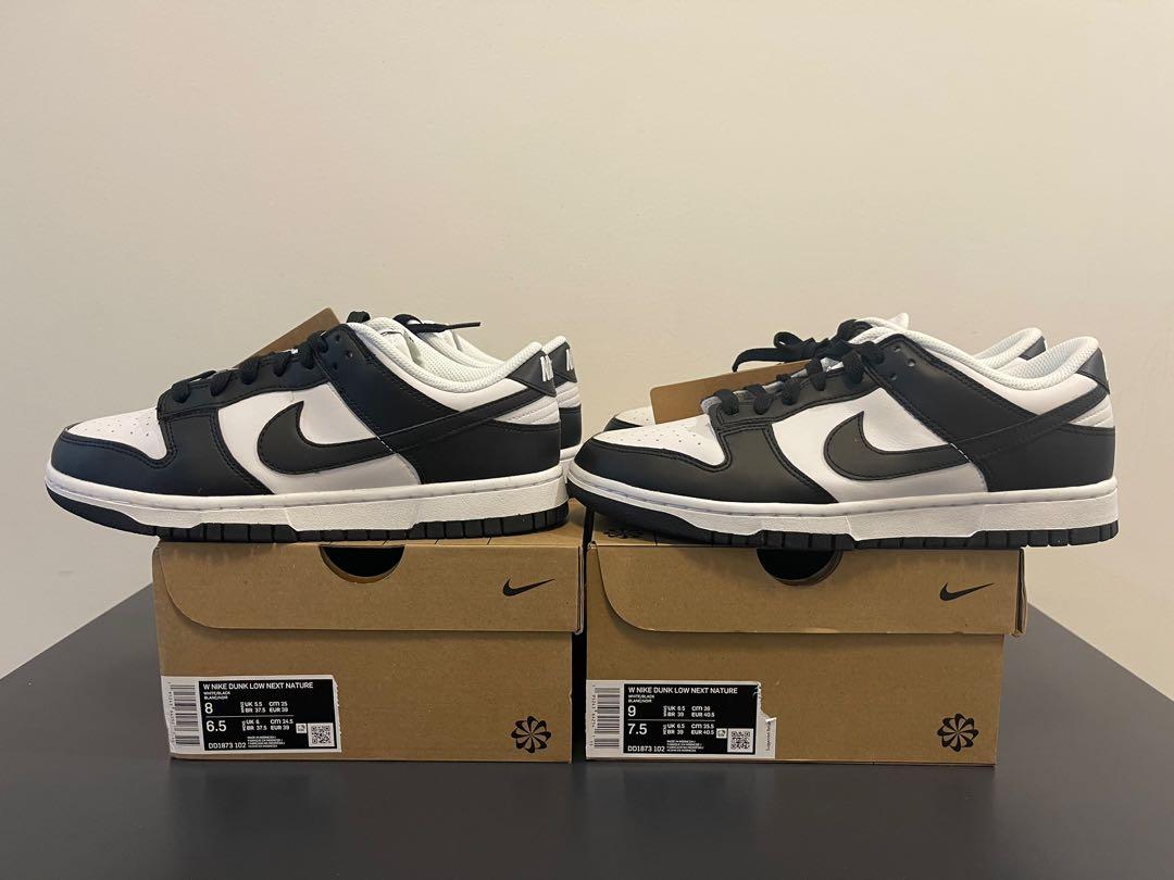 Nike Dunk Low Panda Next Nature US 8W & 9W DS, 女裝, 鞋, 波鞋