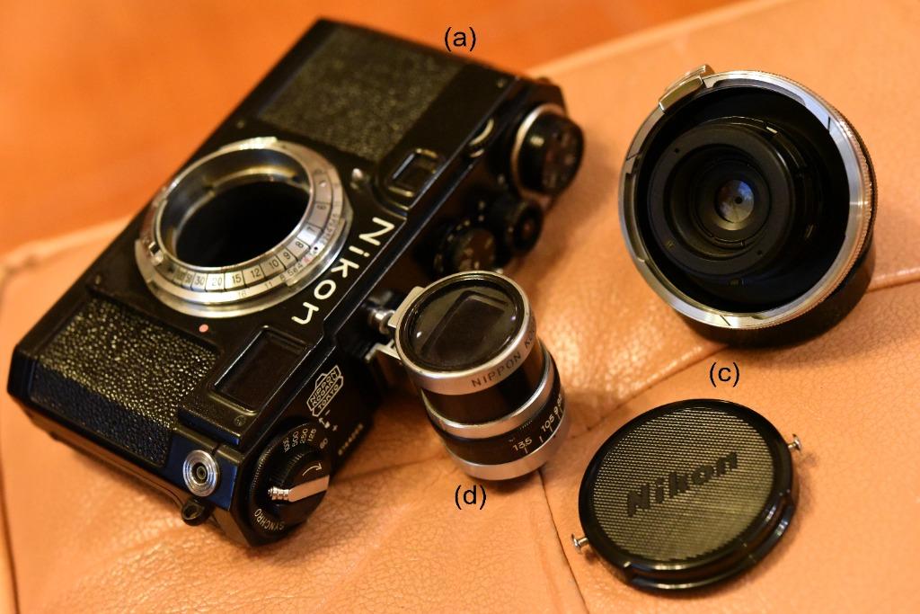 新淨Nikon S2黑機配Nikkor 5cm標頭、3.5cm廣角鏡及原廠外置觀景器
