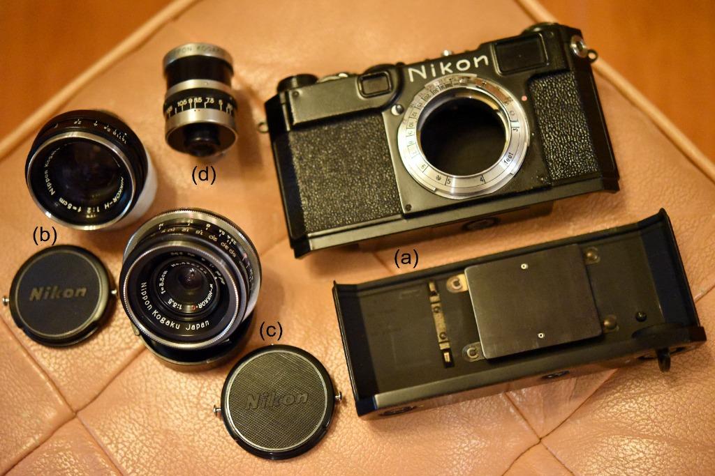 新淨Nikon S2黑機配Nikkor 5cm標頭、3.5cm廣角鏡及原廠外置觀景器