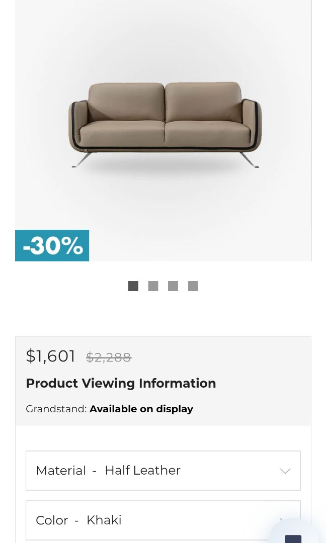 Nook and Cranny Andre Half Leather 2 seater Sofa (custom dark grey