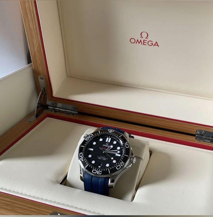 Blue rubber strap 2025 for omega seamaster 300m