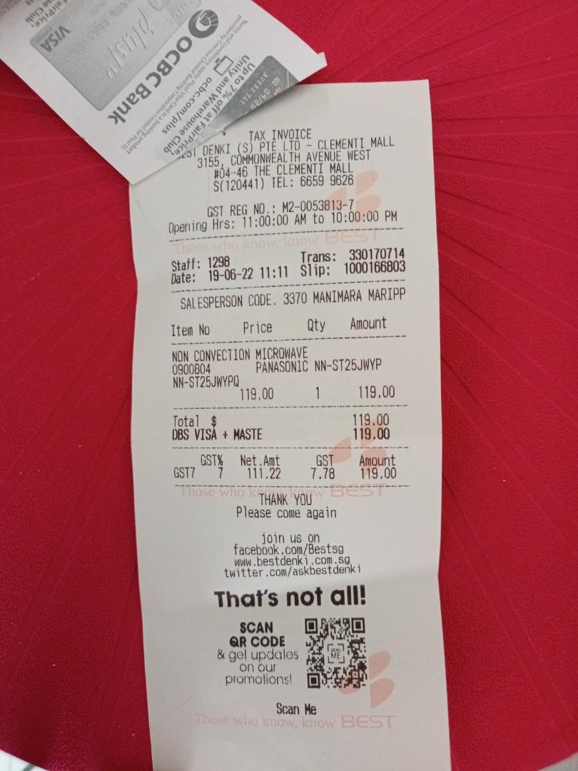 Panasonic Microwave, TV & Home Appliances, Kitchen Appliances, Other