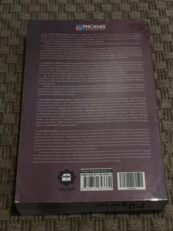 PINAGYAMANG PLUMA 7 (Category: Textbooks) located in Quezon City. Submitted by subzero3102 (Listing ID 1168975272, Image 2). Description: Pinagyamang Pluma Grade 7 Copyright 2018 Phoenix Publishing With plastic cover First owned Barely used, almost new Minimal markings.