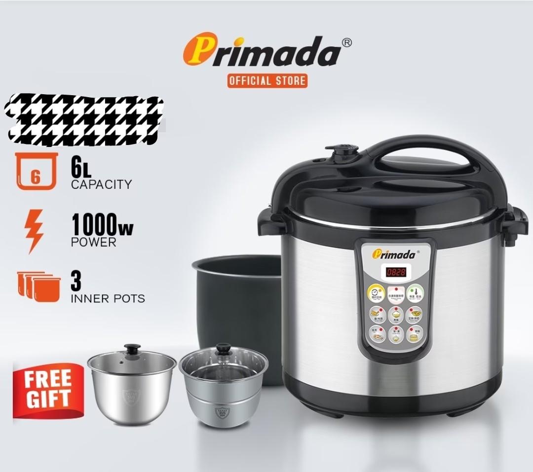 Primada 6 Liter Pressure Cooker PC6010 TV Home Appliances
