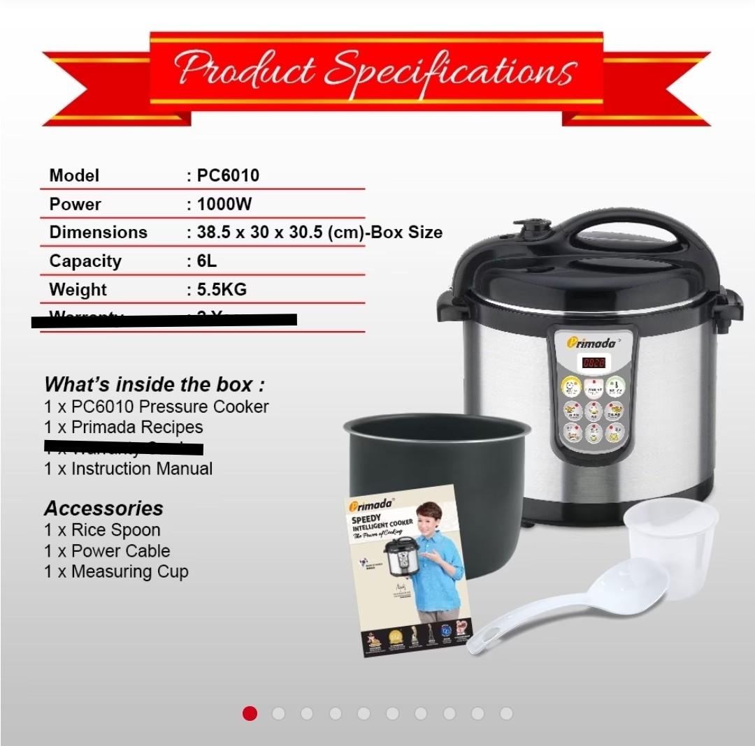 Primada pressure cooker pc6010 manual store