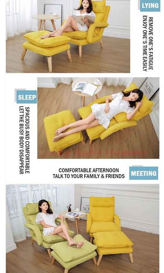 Reclining Sofa Chair with Leg Rest Ottoman/ Sofa Bed, Furniture & Home