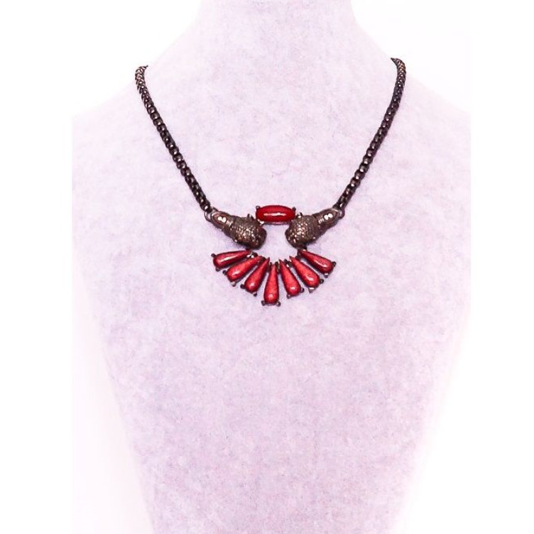 Red statement clearance necklace