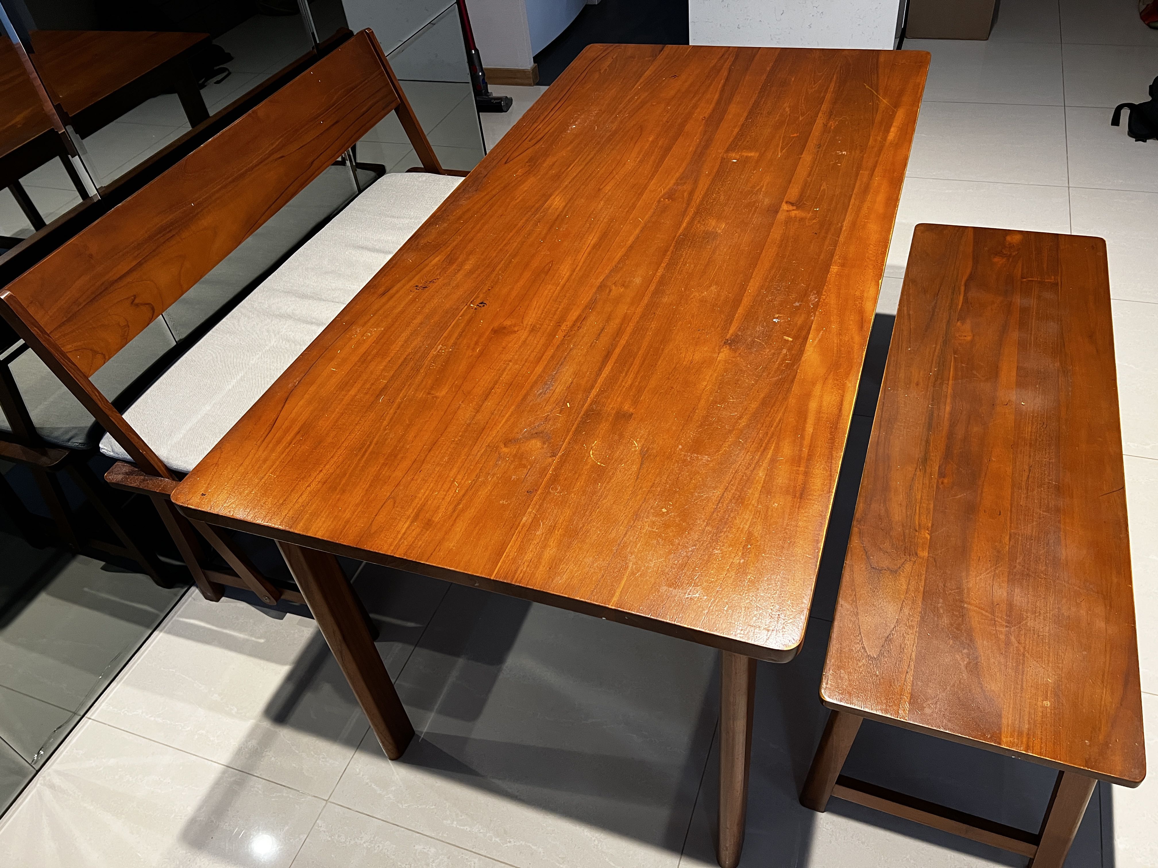 Scanteak Dining Table with Bench, Furniture & Home Living, Furniture