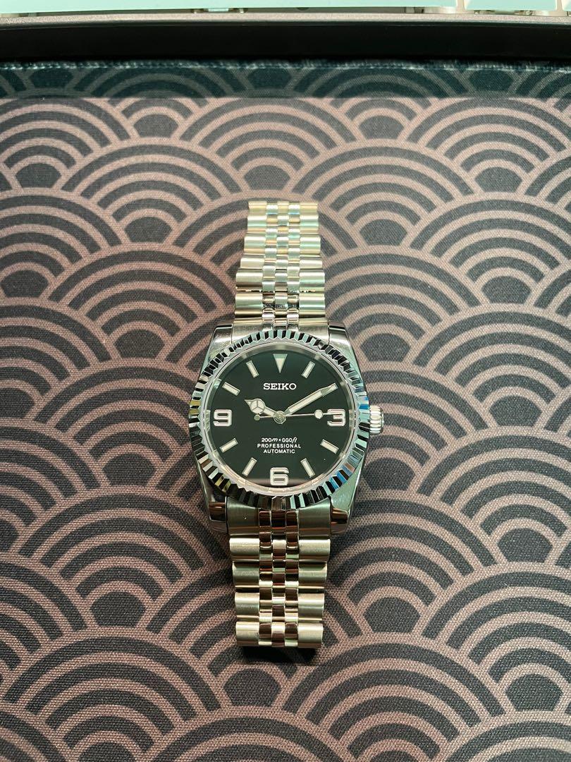 Seiko Custom Mod “Explorer Fluted Bezel” 36mm case, Men's Fashion, Watches  & Accessories, Watches on Carousell