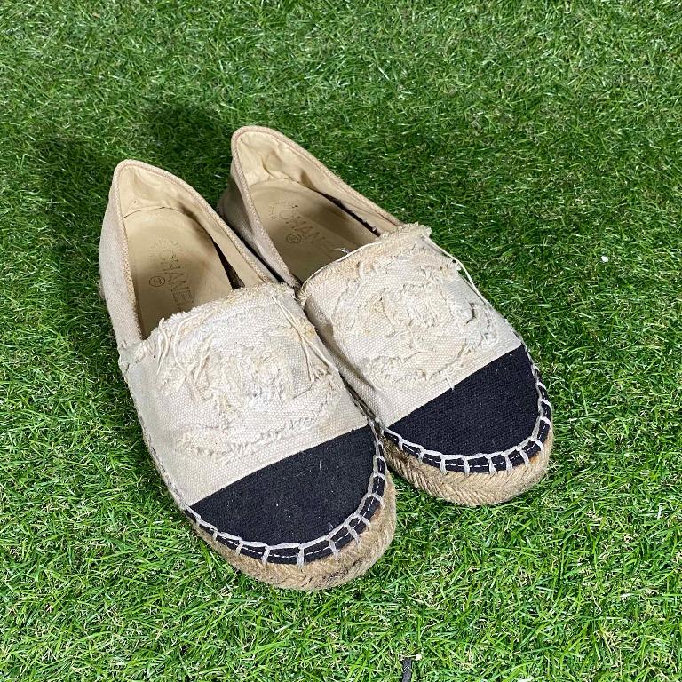Sepatu Chanel Espadrilles Canvas 36 Second