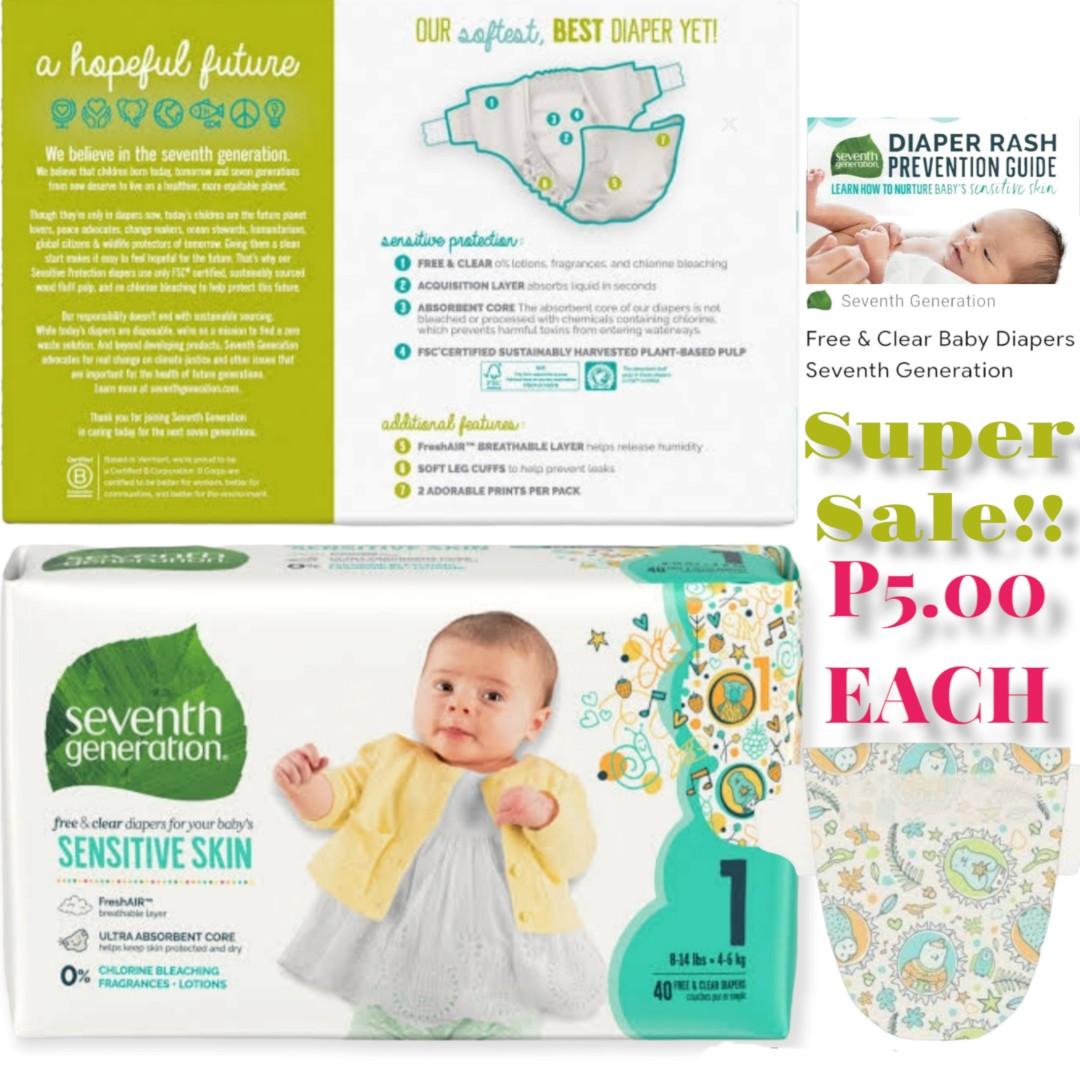 Seventh Generation Diapers Babies Kids Bathing Changing