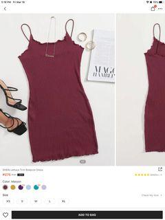 SHEIN Lettuce Trim Bodycon Dress