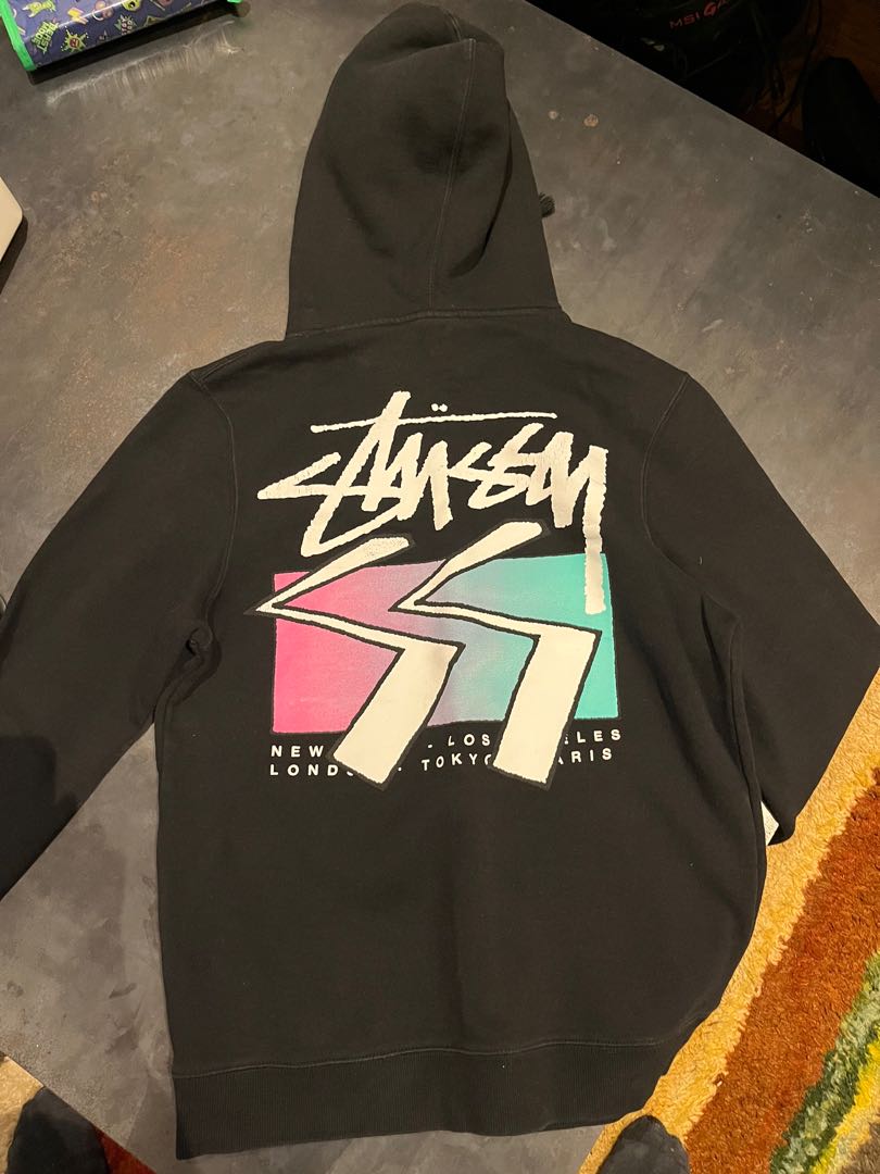 Stussy cube logo hoodie hotsell