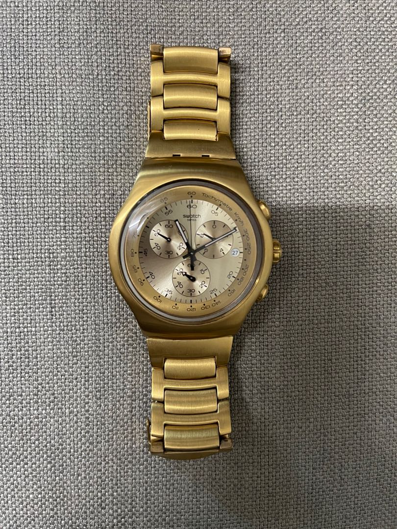 Swatch Irony Gold Chrono Men s Fashion Watches Accessories