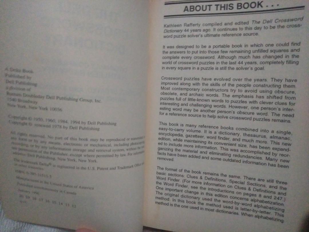 The Dell Crossword Dictionary 21st Century Reference Hobbies Toys