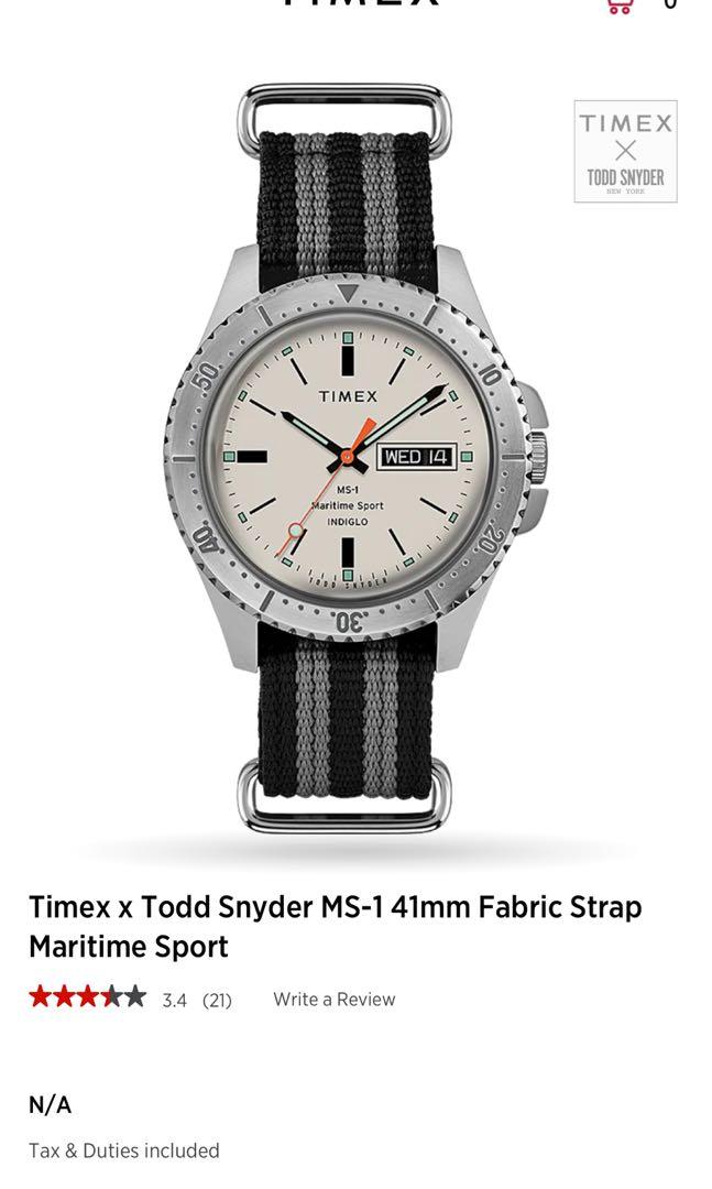 Timex x Todd Synder MS 1 Maritime Sport Fabric Strap Men s