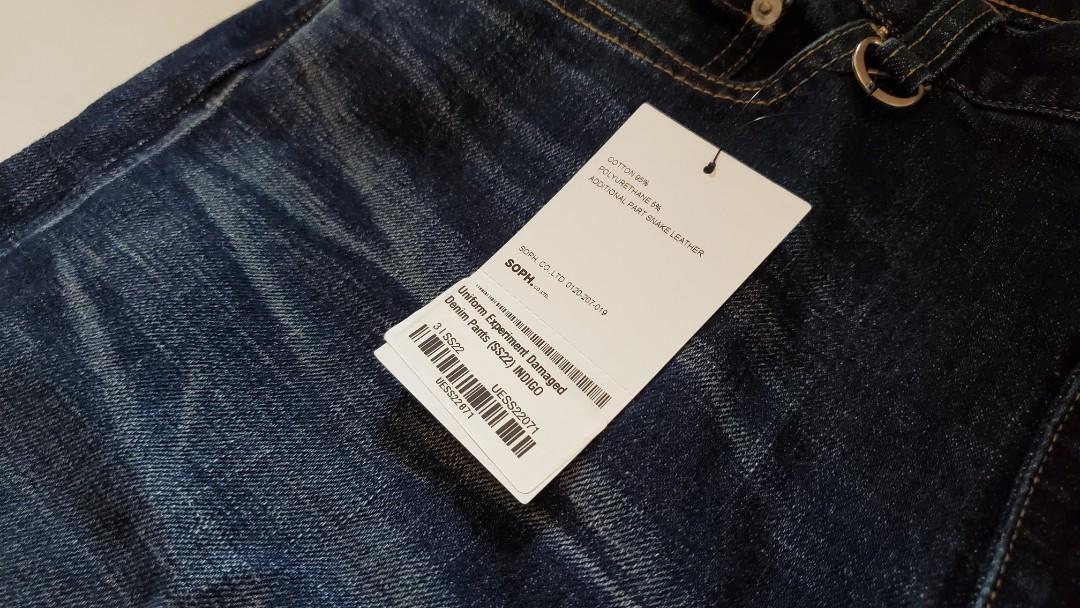 Uniform Experiment Damaged Denim Jeans fragment 2022 S/S, 男裝, 褲 