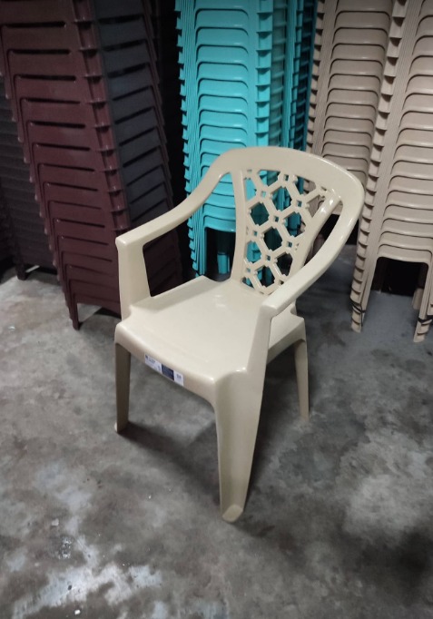 Uratex monoblock chair with outlet armrest