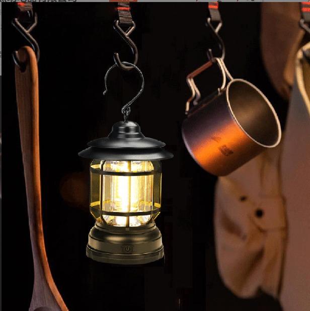 USB Rechargeable Camping Lantern Dimmable LED Vintage Lanterns