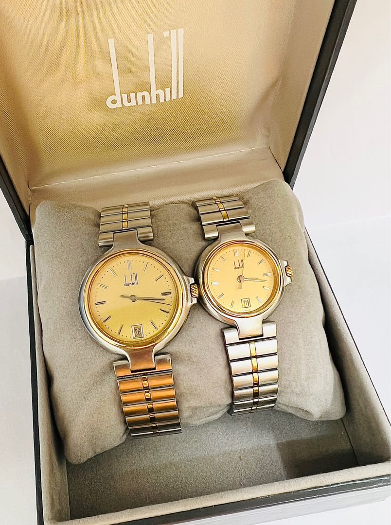 Vintage Alfred Dunhill Gold Steel Couple Watch W0706 07