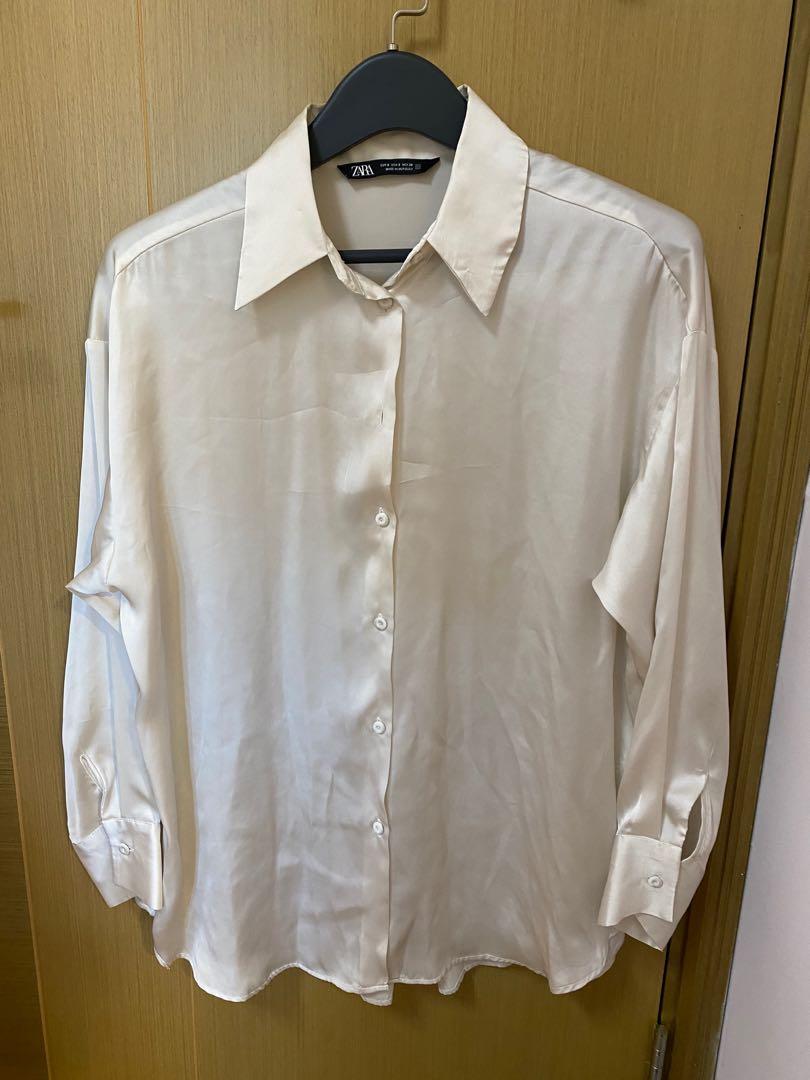 Zara White Shirt, 女裝, 上衣, T-shirt - Carousell