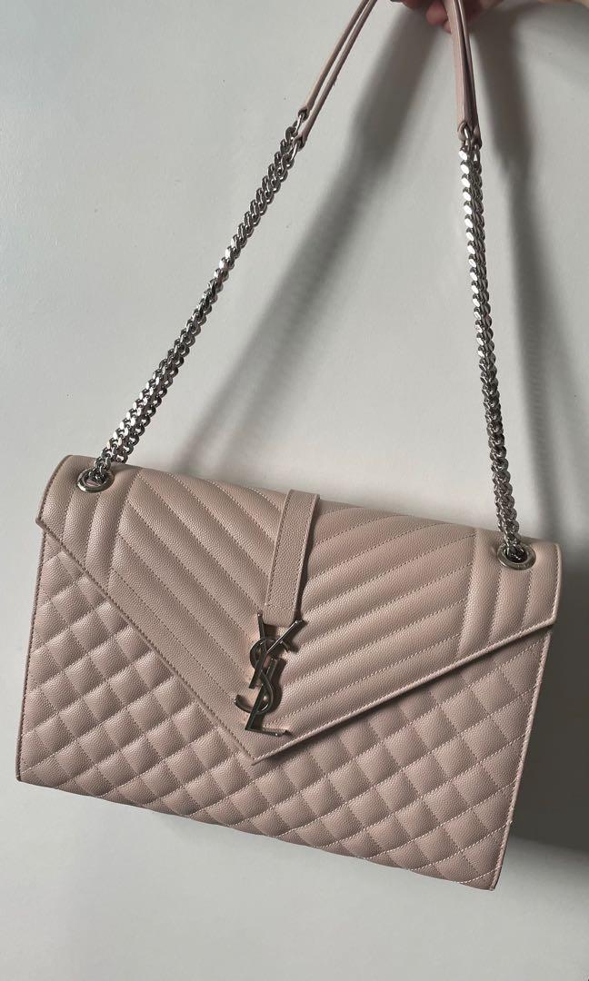 BAG REVIEW: Medium Envelope YSL Bag in Marble Pink 