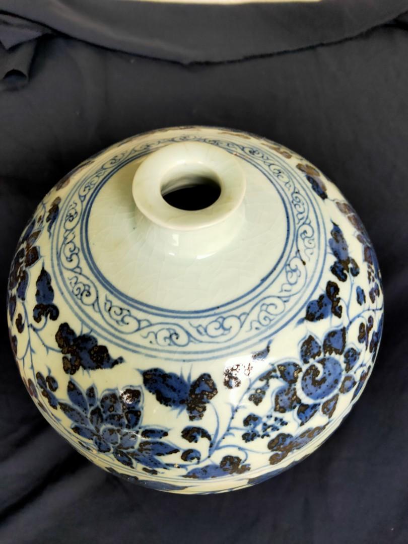 Yuan dynasty meiping vase 43cm high with flwers. Persia cobalt 
