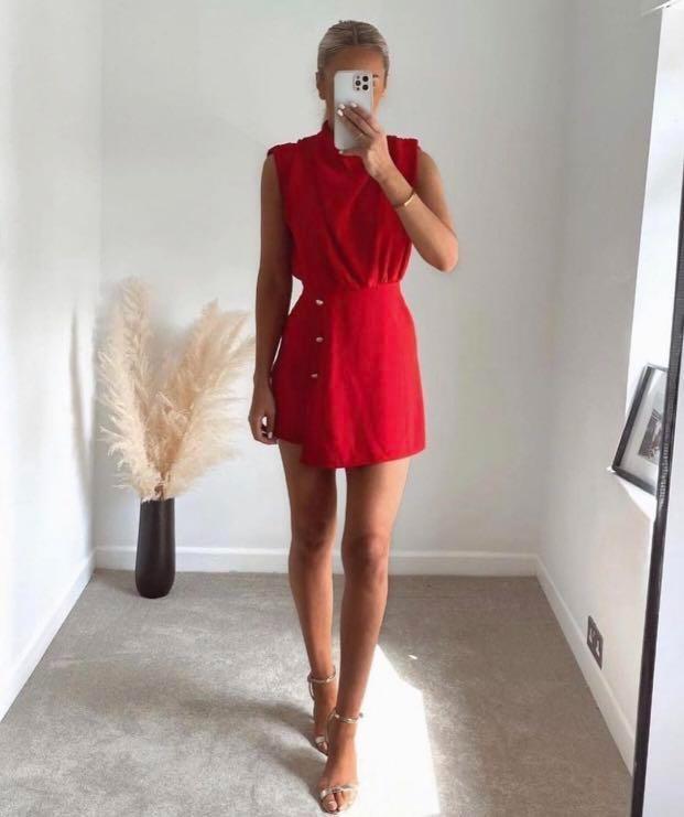 Zara red playsuit store
