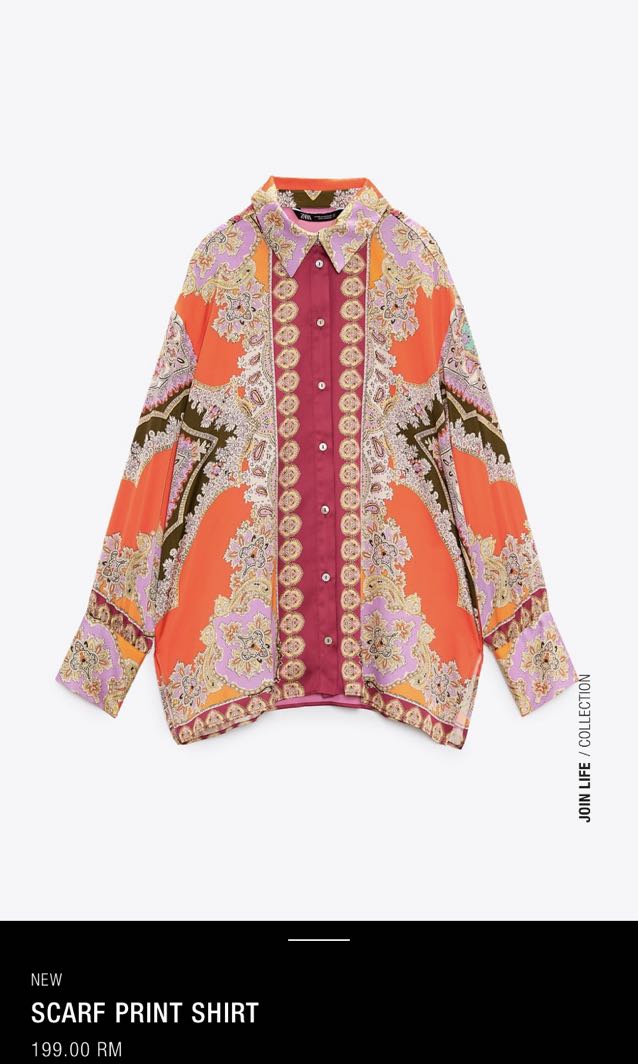 Scarf print shirt zara clearance