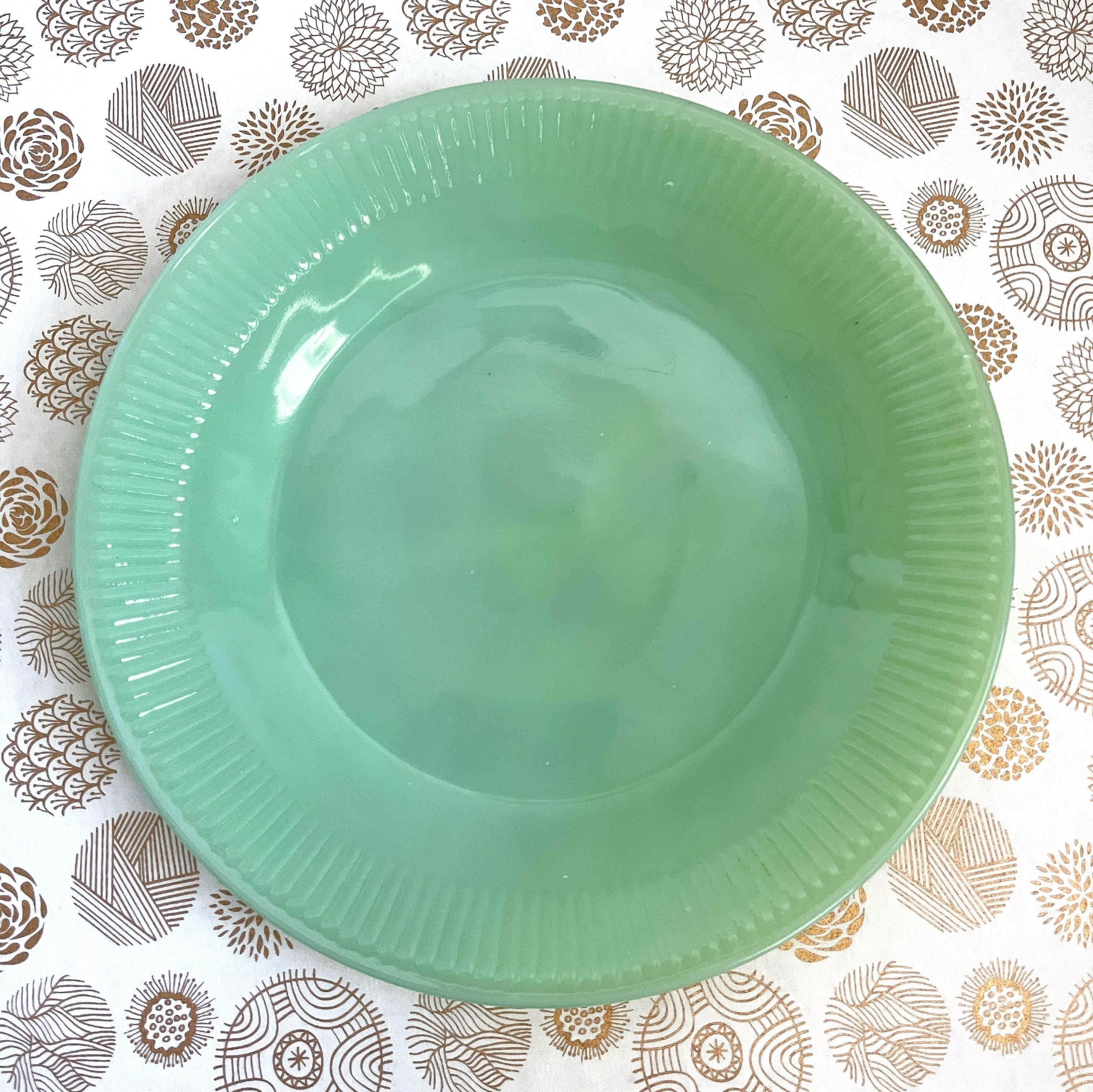 1 vintage Fireking Jadeite green glass plate / jane ray / Anchor