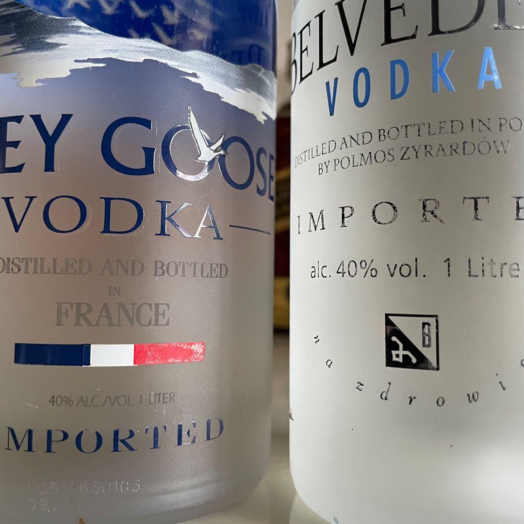 1L Grey Goose & Belvedere Vodka Plain 1000ml, Food & Drinks, Beverages