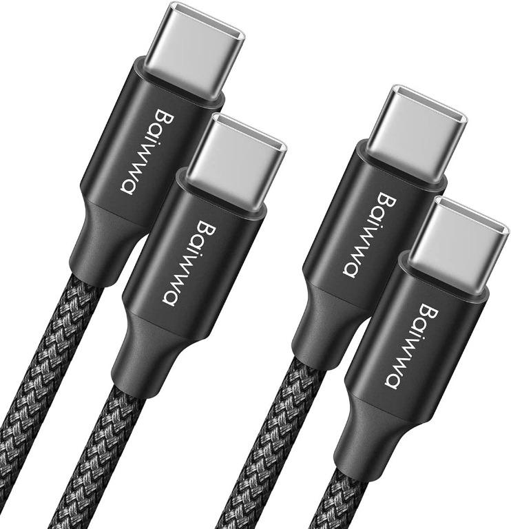 2256) 2 Pack USB C to USB C Cable, PD 60W Fast Charging Type C Cable
