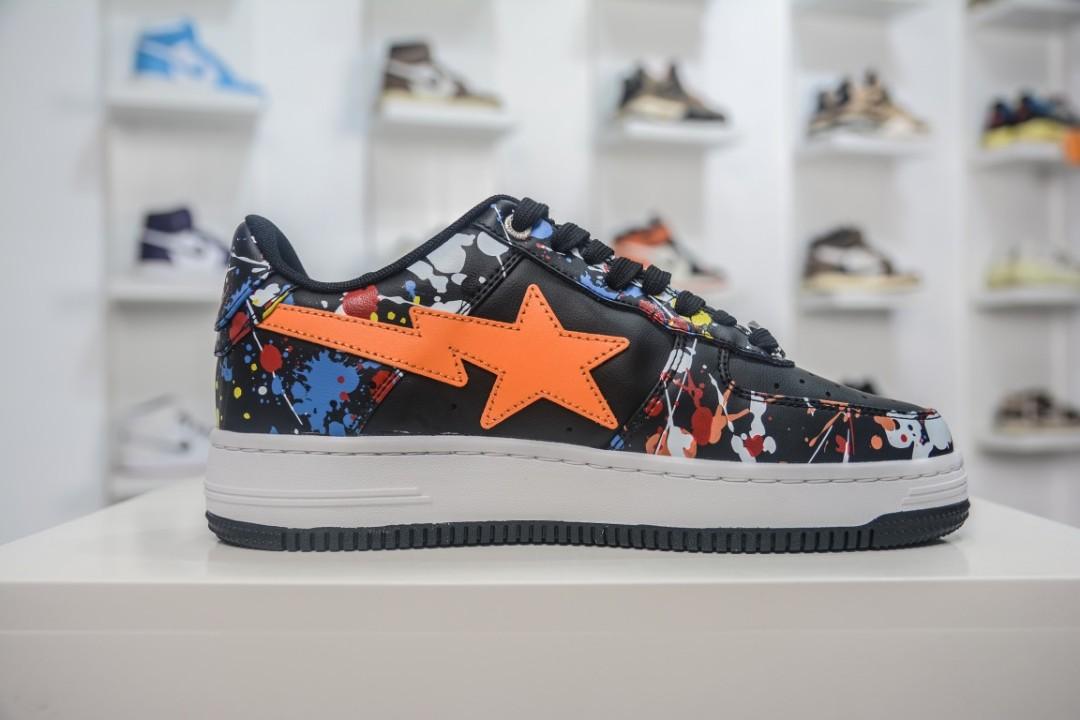 A Bathing Ape Bape STA Low “Graffiti Paint Splatter” (2022)  001FWI201009I_BLK