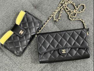 AITHENTIC CHANEL WOC WITH PHONE POUCH