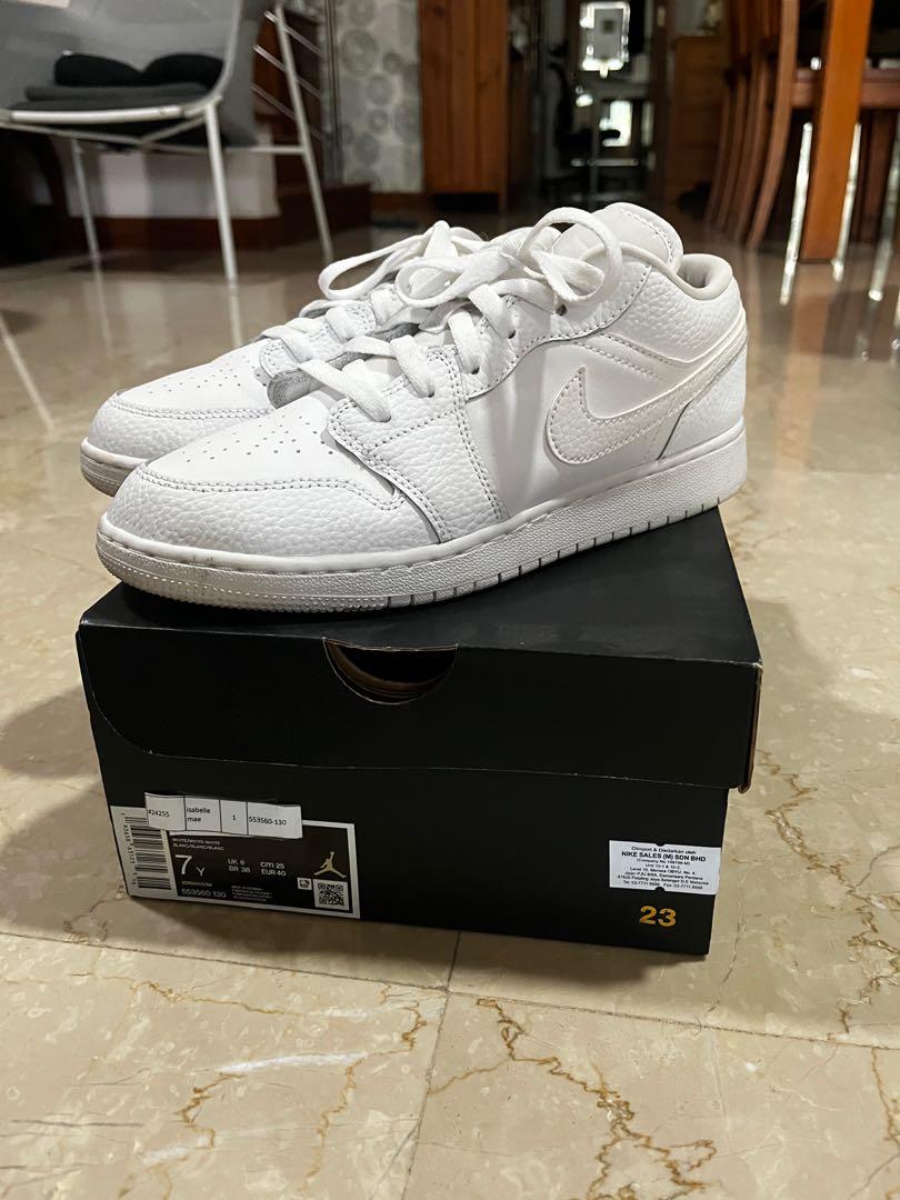 authentic air jordan 1 low white gs Men s Fashion Footwear