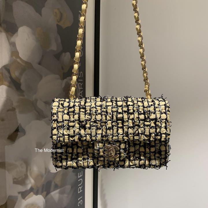 Rare Chanel Pink Tweed Chain Flap Bag – SFN