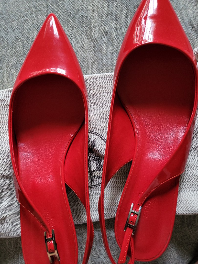 Red hermes shoes Clearance