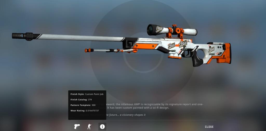 Buy and Sell StatTrak™ AWP  Asiimov (Battle-Scarred) CS:GO via P2P quickly  and safely with WAXPEER