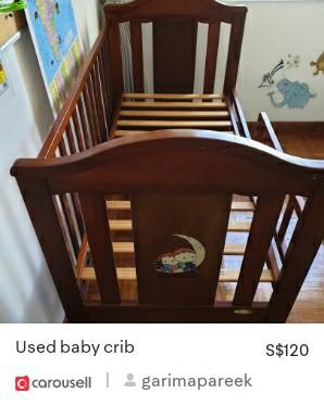 Teak wood crib new arrivals