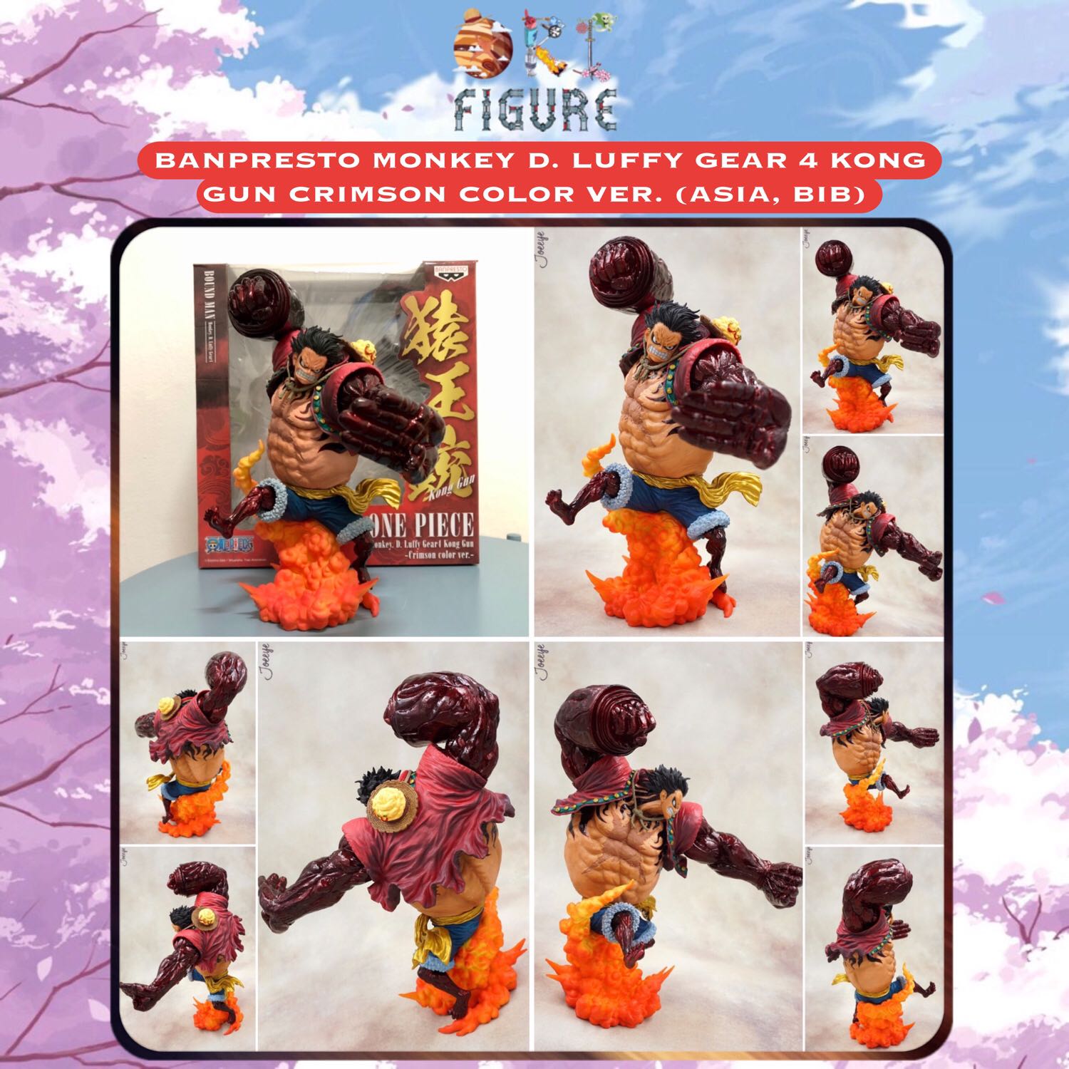 Figurine One Piece - Monkey D Luffy Gear 4 Kong Gun Crimson Color V