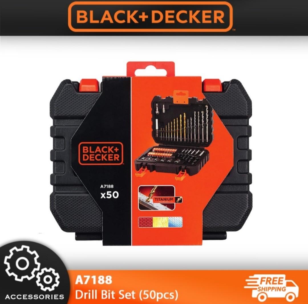 Black + Decker A7188 Drill and Screwdriver Bit Set 50-Piece 