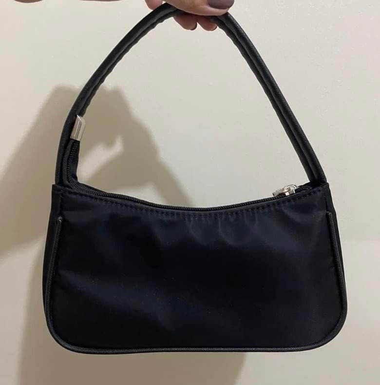 Black nylon baguette bag, Women's Fashion, Bags & Wallets, Shoulder