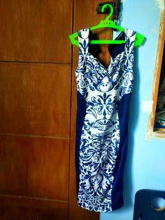 Blue Midi Semi formal casual dress