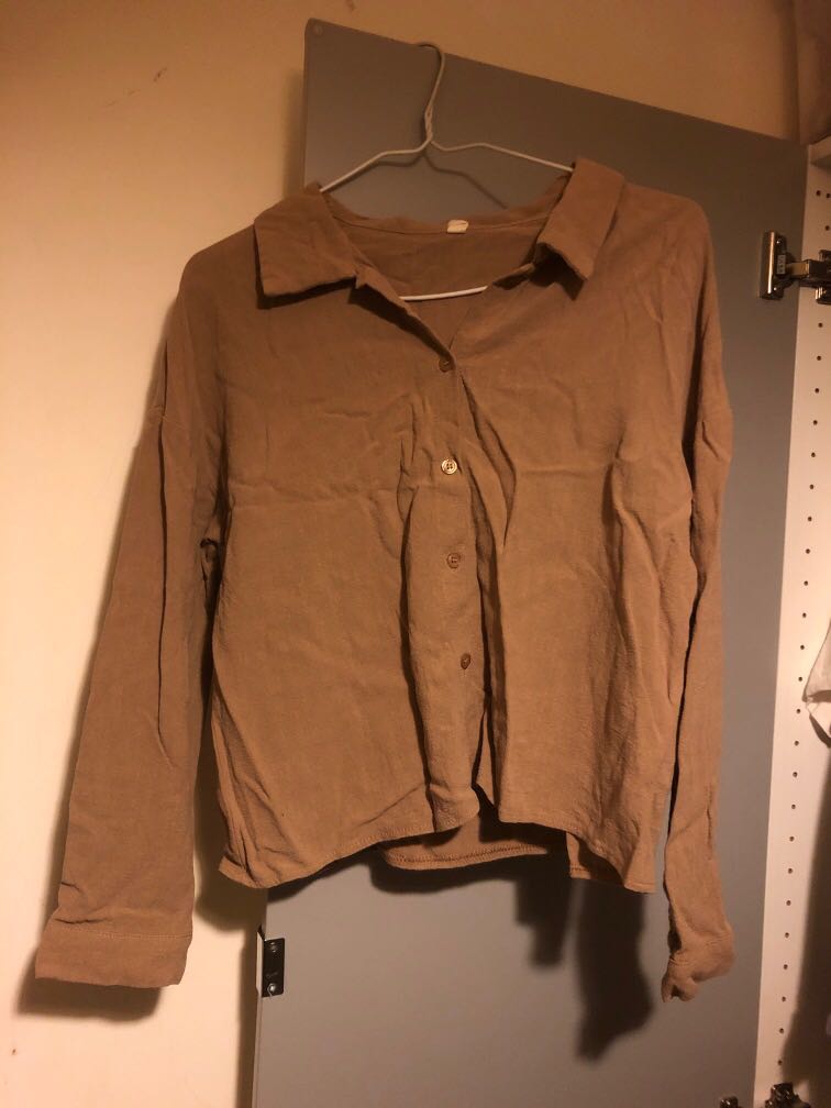 Brown Blouse, 女裝, 上衣, 長袖衫- Carousell