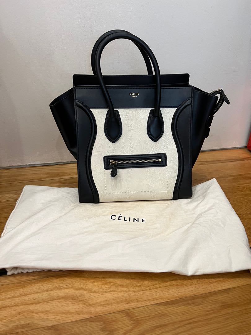 Celine Mini Luggage Black White Women s Fashion Bags