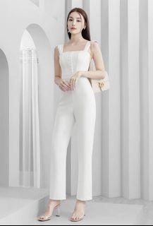 Chello Karxon Corset Style Jumpsuit in Iconic white