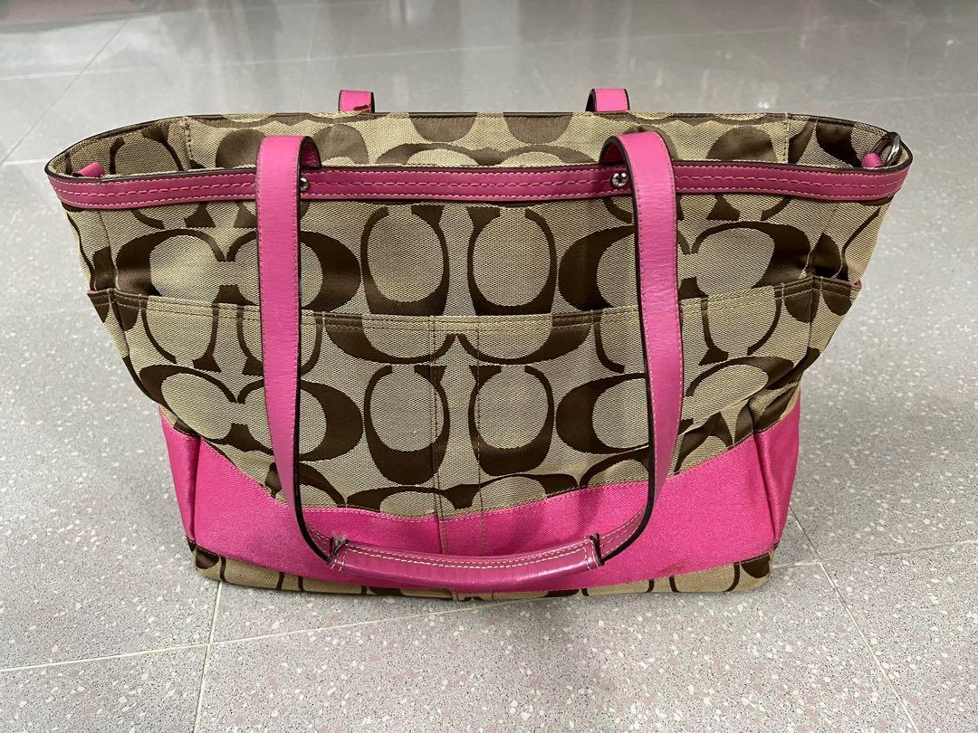 Purple coach diaper best sale bag