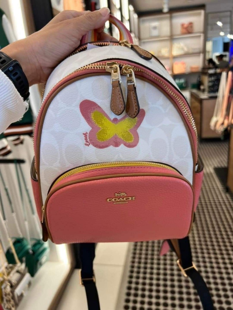 Coach Mini Court Backpack in Signature Canvas with Butterfly