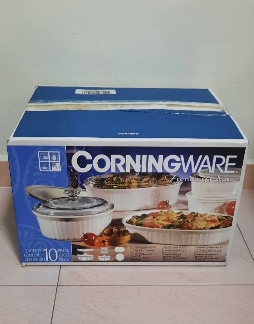 CorningWare French White 10 Piece Ceramic Bakeware Set., Furniture